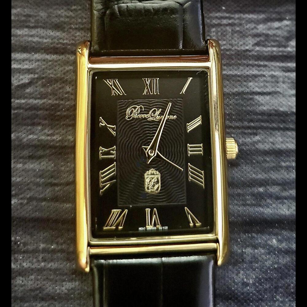 Authentic Pierre Lucerne Slim Quartz‎ Mens Ebony Tank Watch - Picture 5 of 11